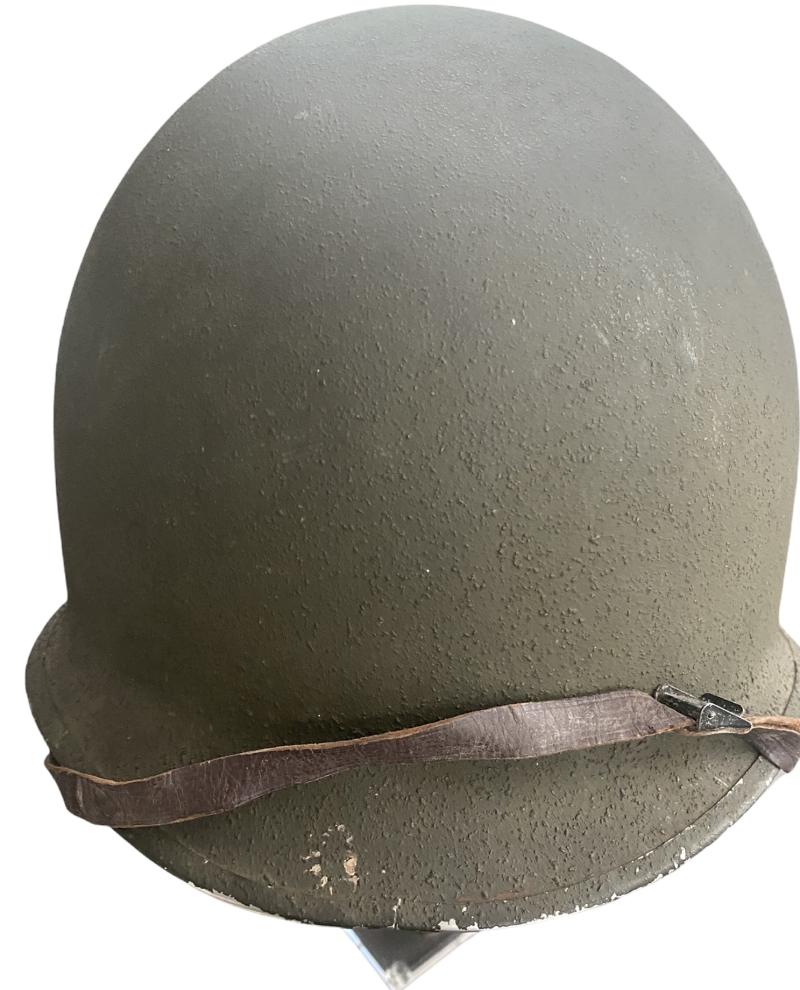 Named U.S. M1 Helmet Front Seam And Fixed Bale With Firestone Liner - Nice Used Condition
