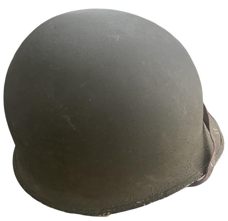 Named U.S. M1 Helmet Front Seam And Fixed Bale With Firestone Liner - Nice Used Condition