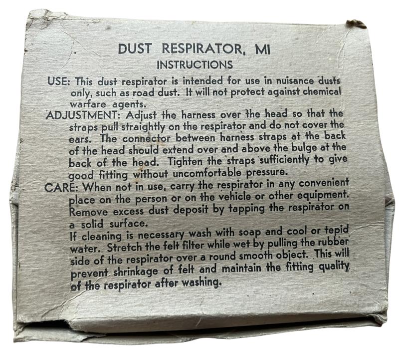 U.S. M1 Dust Respirator In Original Box - Unissued i.e. Mint Condition