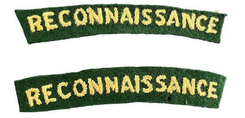 Rare British (Airborne) embroided Reconnaissance Corps Shoulder Titles - Unussed -Condition