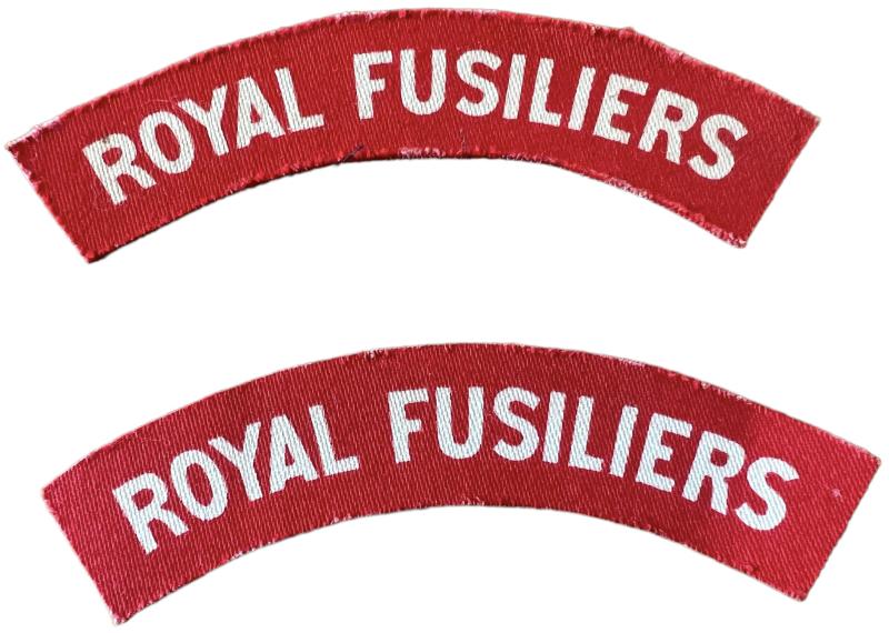 British Royal Fusilers Printed Shoulder Titles - Unissued Condition