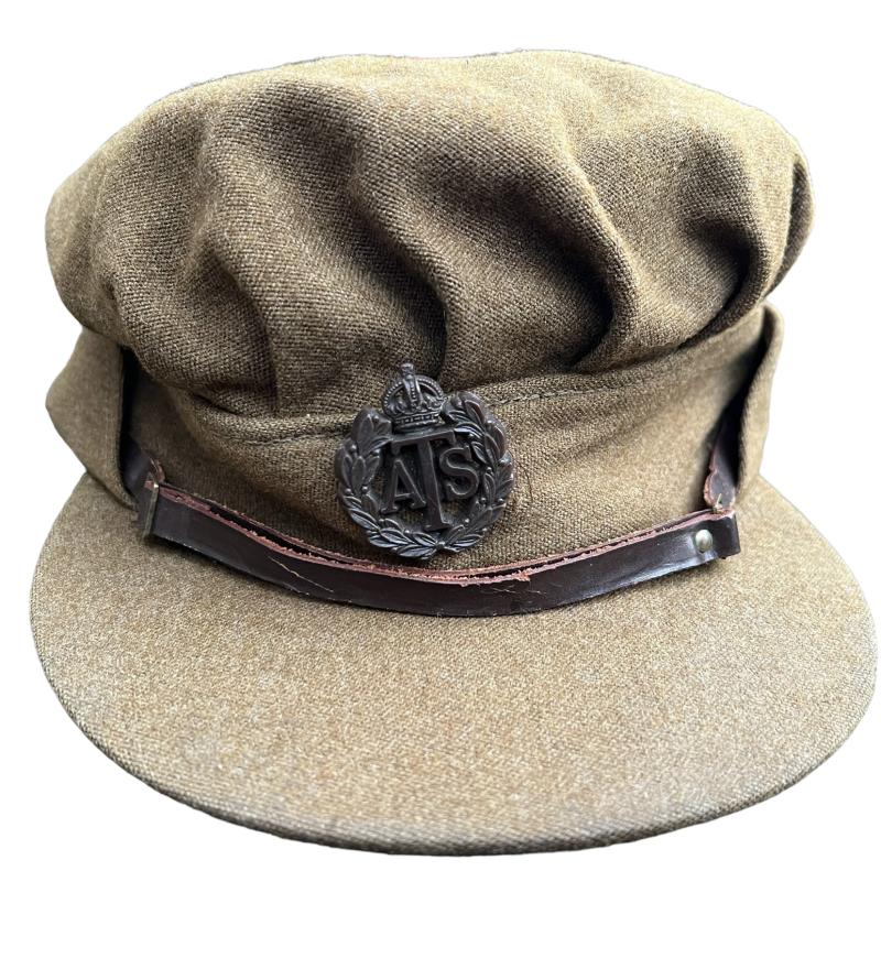 British Auxiliary Territorial Service (ATS) Forage Cap With Bakelite Capbadge  - Nice Used Condition