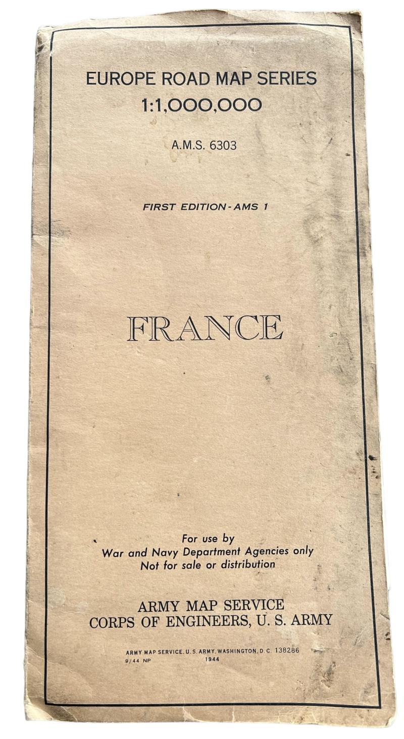 U.S. (Airborne/Engineers) France Road Map 1944 - Near Mint Condition