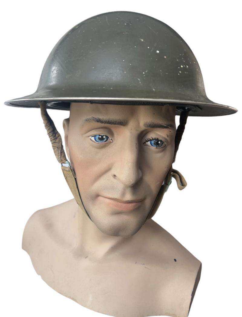 Canadian MkII Brodie Steel Helmet & Chinstrap - Nice Used Condition