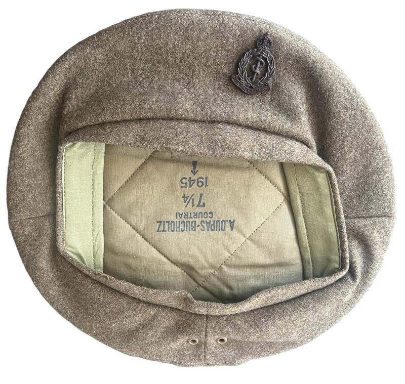 British Belgium Made Khaki General Service Cap Sized 7 1/4 1945 Dated - Stone Mint