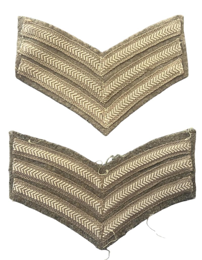 Pair Of British Sergeant Stripes - Nice Used Condition