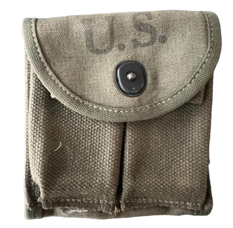 U.S. M1 Carbine Double Pocket Magazine Pouch HEPBURN MFG Co. 1943 - Nice Used Condition