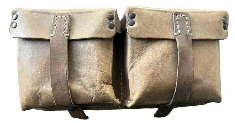 WH (HEER) G43 / K43 Ammunition Pouch Brown Ersatz Leather 1944 Dated - Unissued Condition