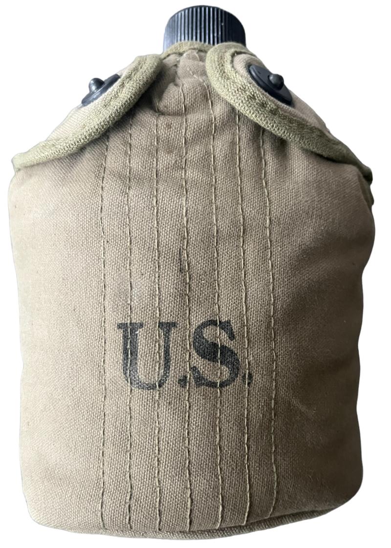 U.S. M1941 Mounted (Airborne) Canteen Cover & Canteen - Nice Used Condition