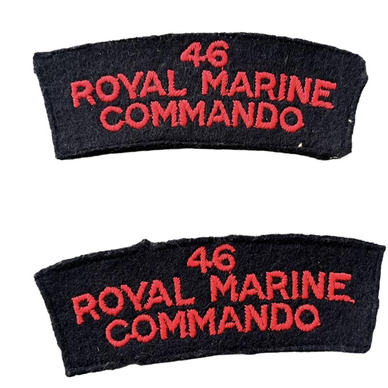 A full matching pair off 46 Royal Marine Commando embroided shoulder titles - Nice Used Condition