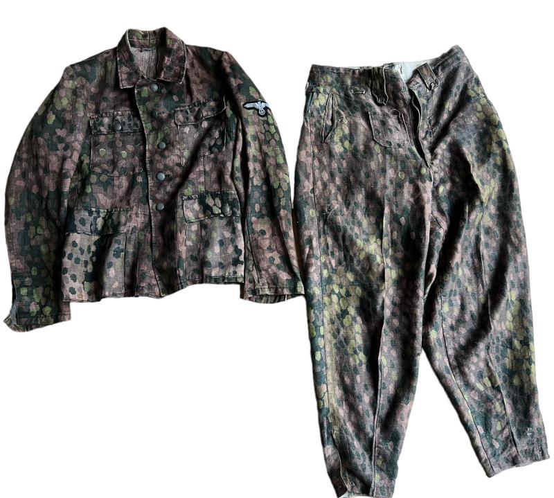 Waffen-SS M44 Dot Pattern HBT Field Blouse and Trousers (Tarnfeldbluse und Tarnhose M44) - Nice Used Condition