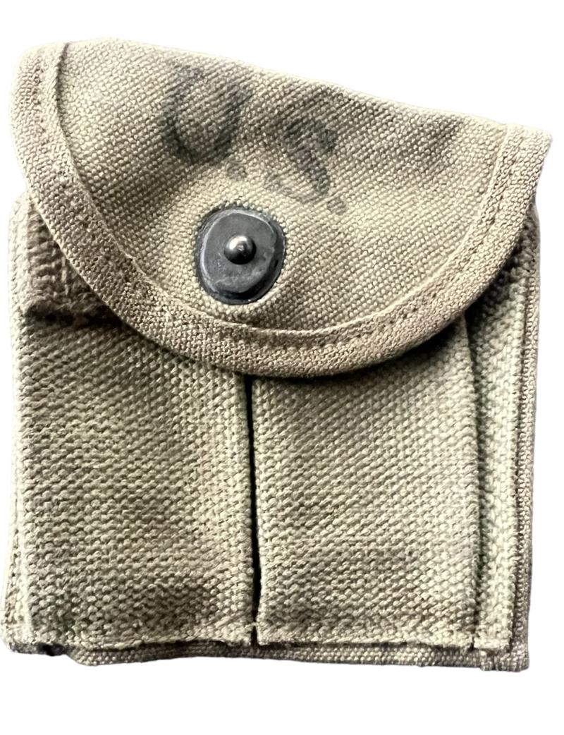 U.S. M1 Carbine Double Pocket Webbing Magazine Pouch 1943 - Nice Used Condition