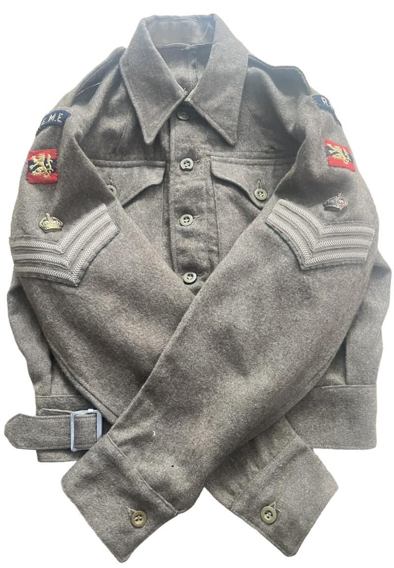 British 1940 Pattern Battle Dress Blouse Scottish Command Mounted - Nice Used Condition