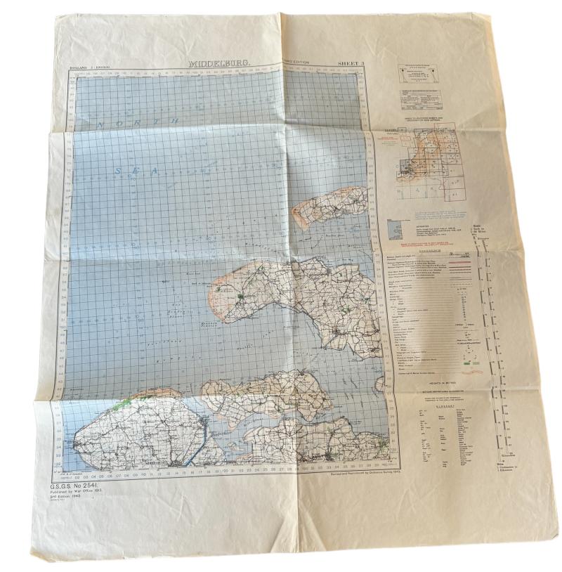 British War Office Map 1943 Of Walcheren (Battle of the Scheldt) - Nice Used Condition