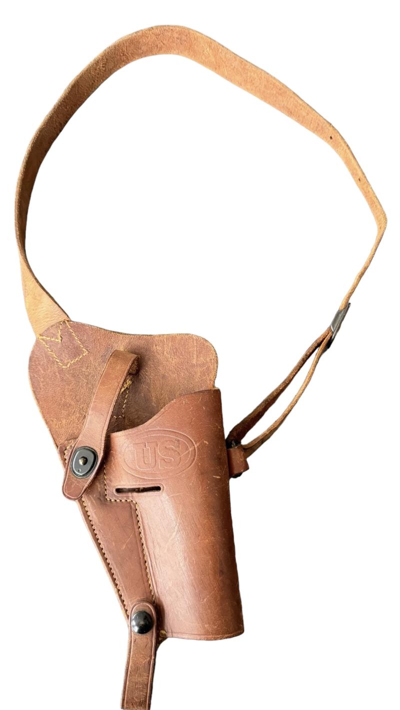 U.S. M3 Brown Leather Pistol Holster 1944 - Nice Used Condition