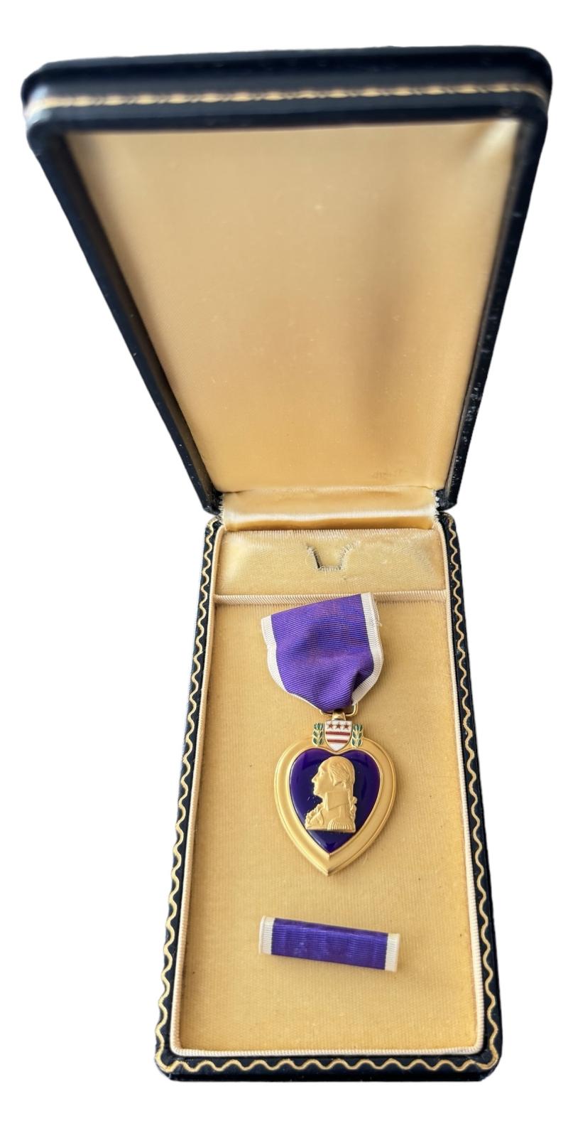 U.S. Purple Heart Medal in Box Named - Nice Used Condition