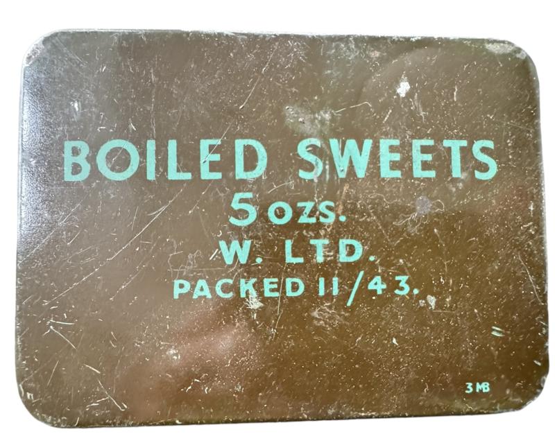 British Boiled Sweets Ration Tin 1943 - Nice Used Condition