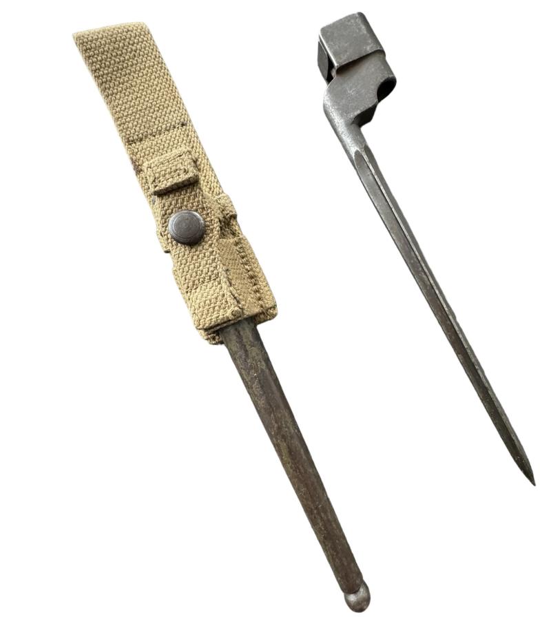 Extremely Rare British Airborne Bayonet Frog 1944 And Cruciform Spike Bayonet - Nice Used Condition