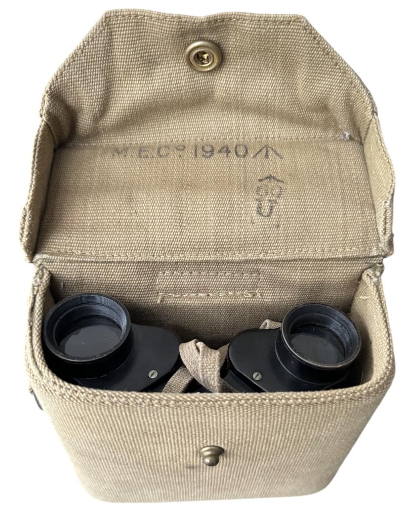 British 1937 Pattern Binocular Case 1940 & Binoculars 1942 - Nice Used Condition