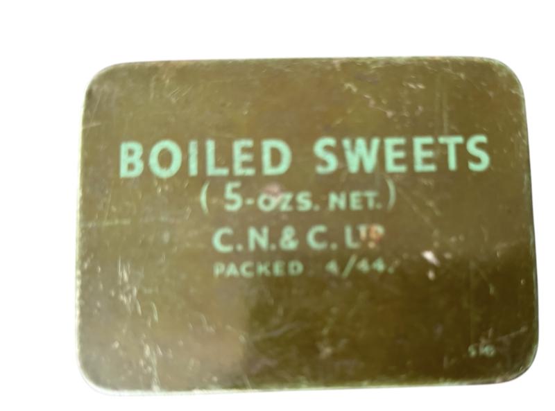 British Boiled Sweets Ration Tin April 1944 - Nice Used Condition