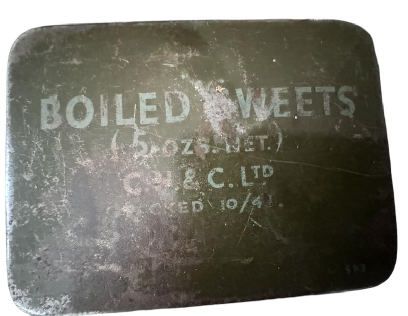 British Boiled Sweets Ration Tin - Nice Used Condition