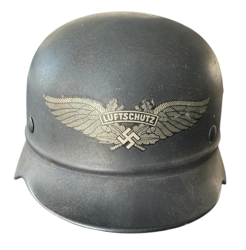 M40 ‘beaded’ Luftschutz Steel Helmet Q64 Berlin 1939 - Unissued Condition