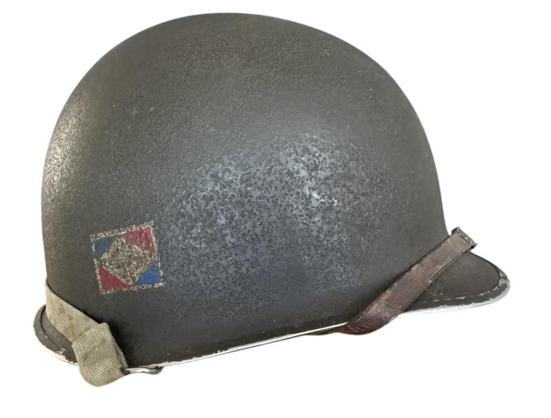 Rare U.S. M1 Combat Helmet Marked Free French Army - Nice Used Condition