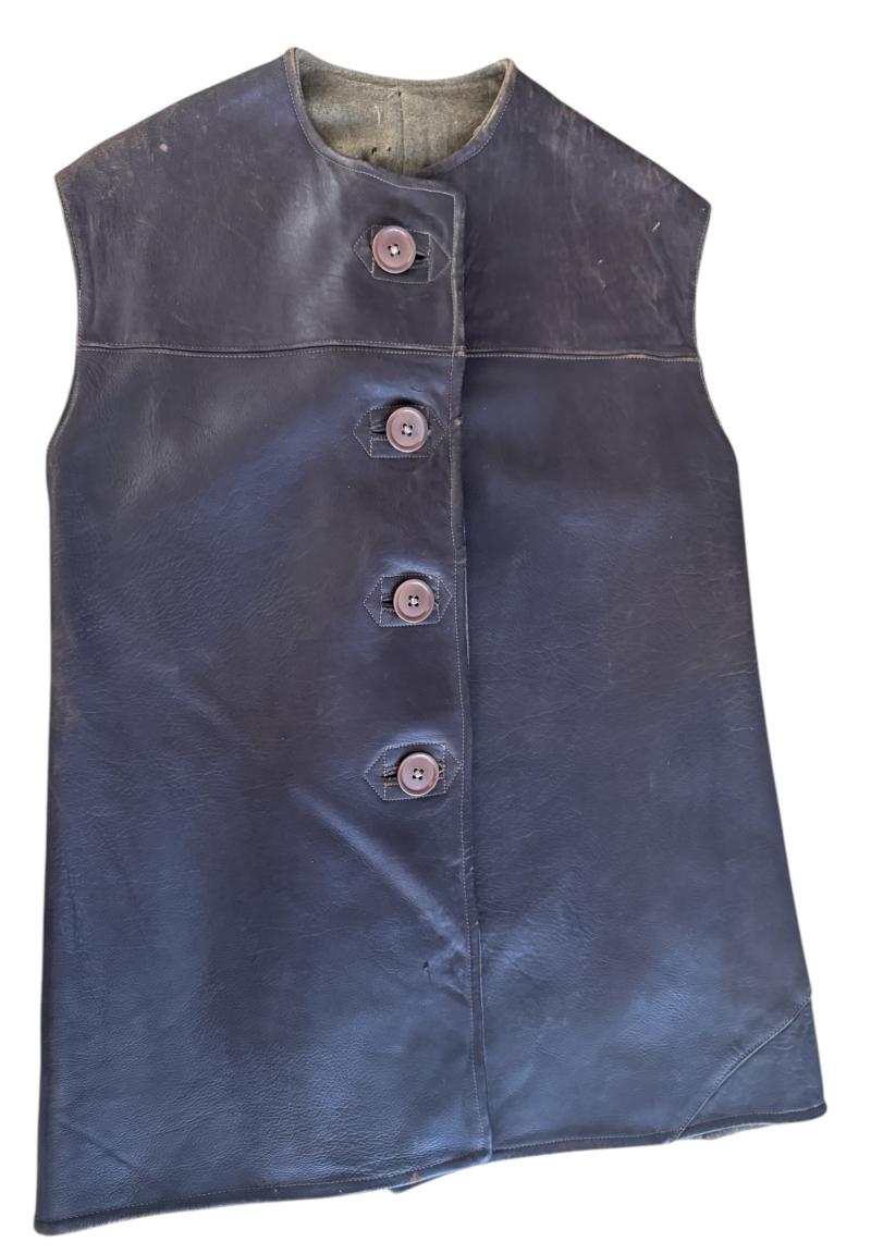 British (Female) A.T.S. (Auxiliary Territorial Service) Leather Jerkin - Nice Used Condition