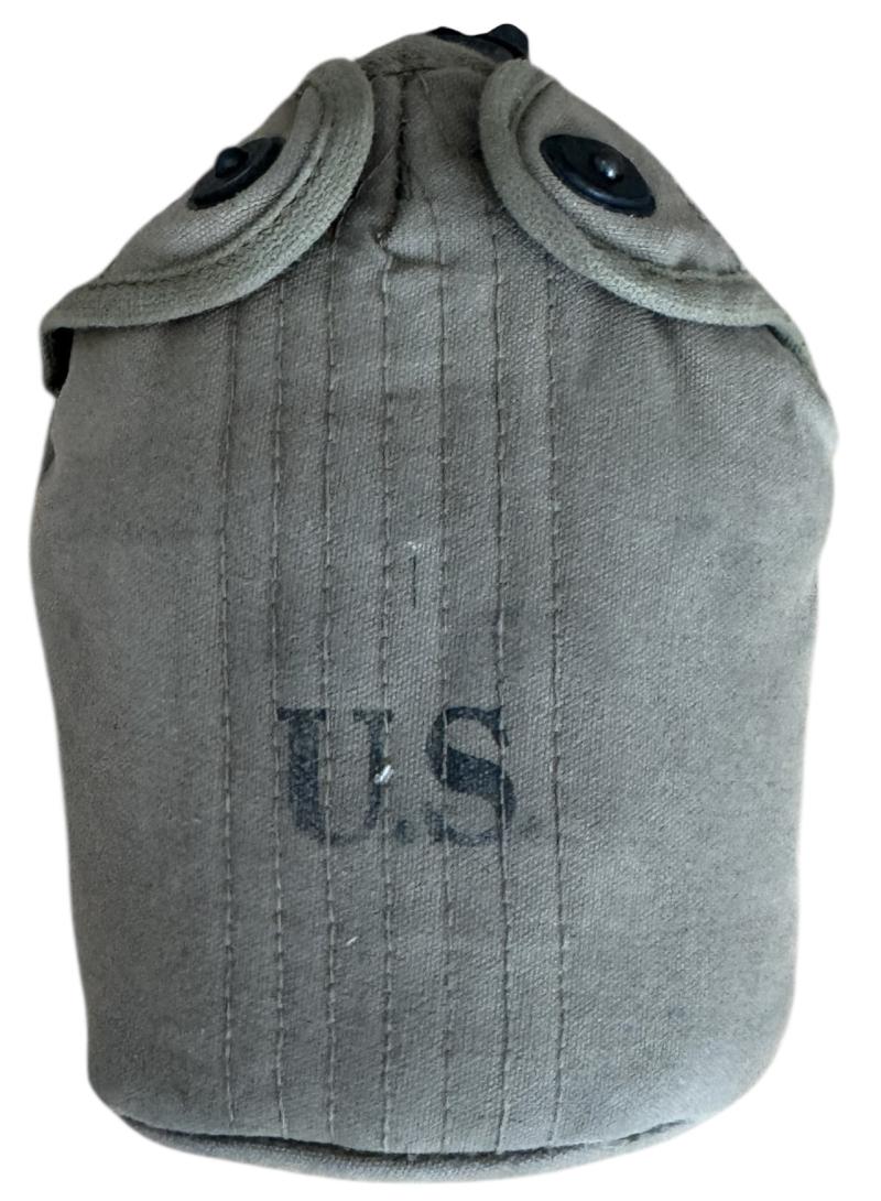 U.S. (Airborne) M-1941 Mounted Canteen Cover And Canteen - Nice Used Condition