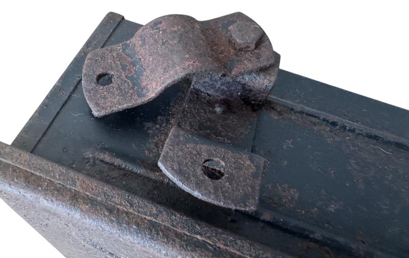 Wehrmacht Bicycle Grenade Box (Munitionskasten für Truppenfahrrad). The black metal box is missing the inner-frame. - Nice Used Condition