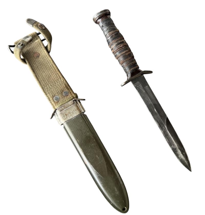 U.S. 3rd Model M3 Trench Knife and M8 Scabbard Makers Marked 