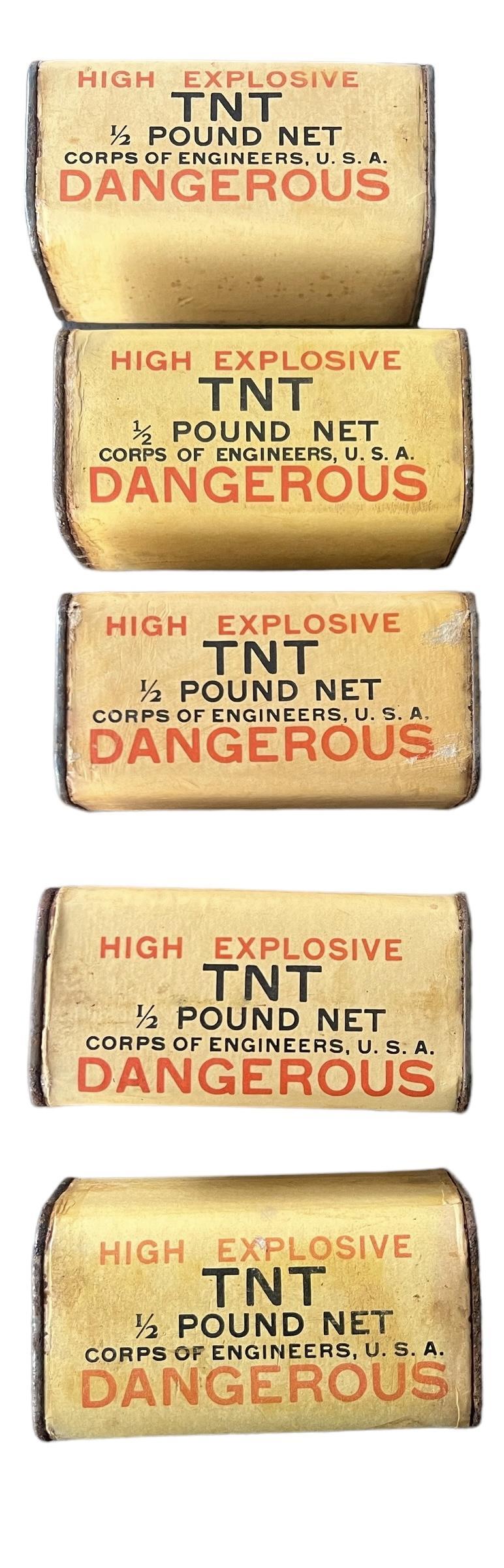 U.S. (Airborne) Half-Pound TNT Bars (Empty) - Set of Five