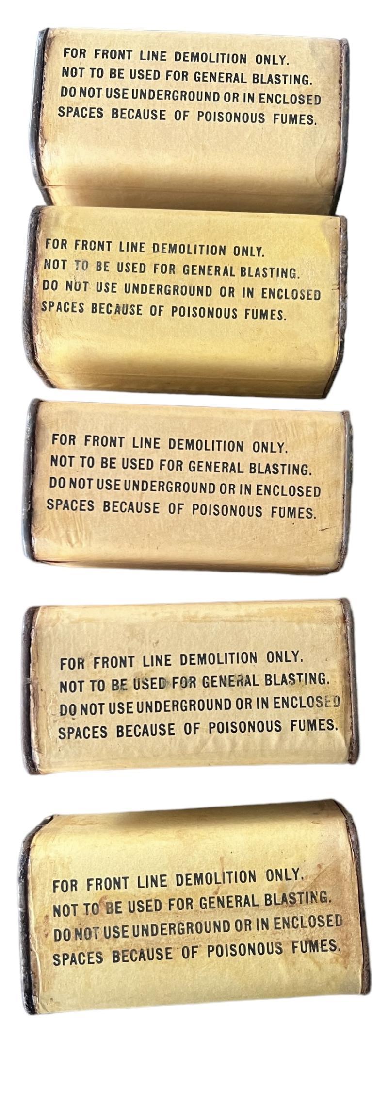 U.S. (Airborne) Half-Pound TNT Bars (Empty) - Set of Five