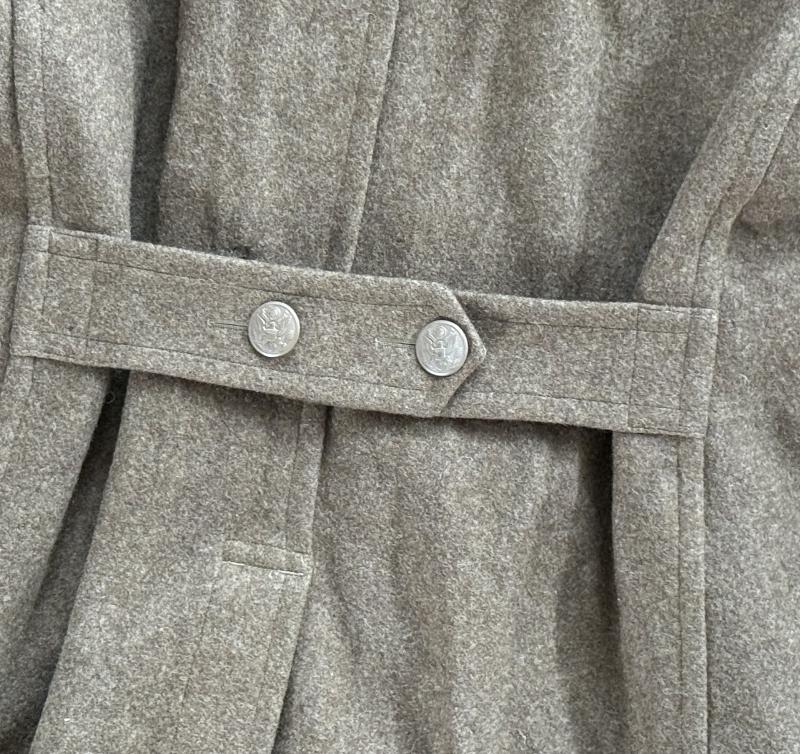 U.S. Wool Overcoat Sized 38L 1942 Dated - Nice Used Condition
