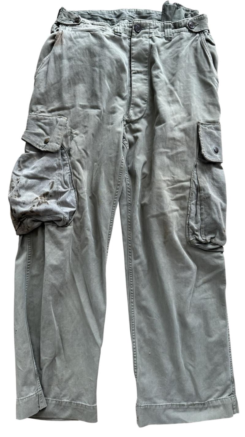 U.S. Airborne /Paratrooper M1943 Rigger Reinforced Jump Trousers -  Nice Used Condition