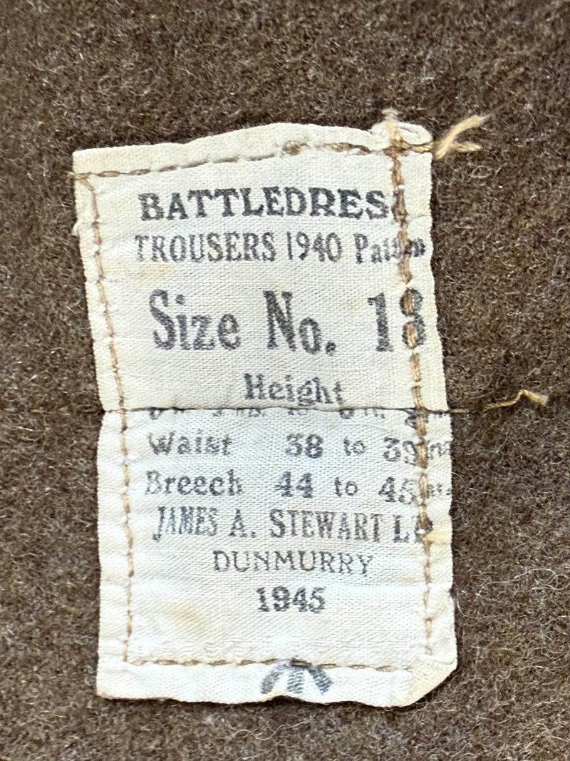 British 1940 Pattern Battle Dress Trousers Size 18 - Nice Used Condition