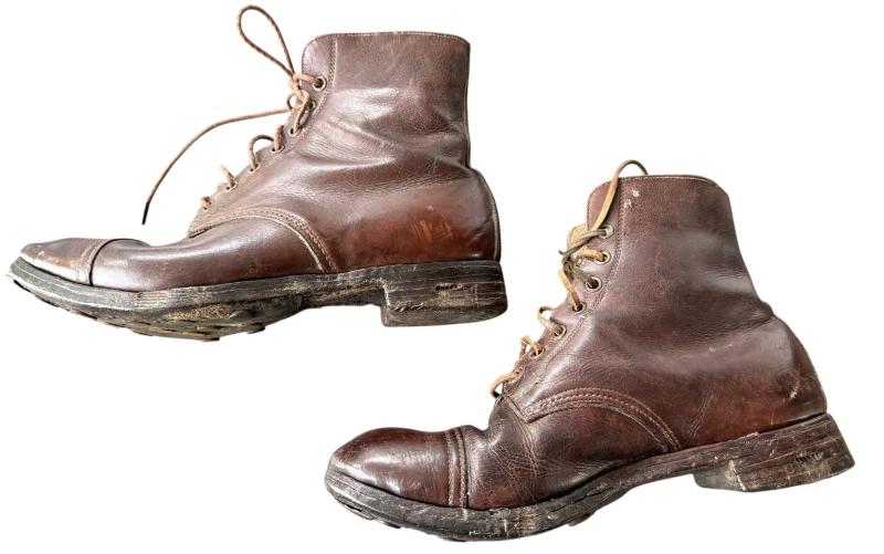 British Brown Leather Officers Boots 1941 - Nice Used Condition