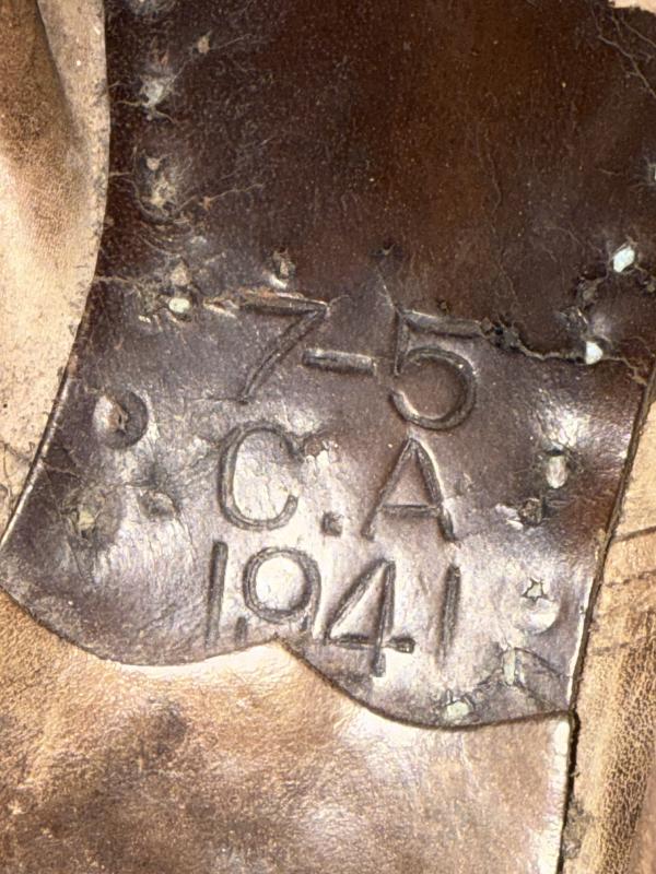 British Brown Leather Officers Boots 1941 - Nice Used Condition