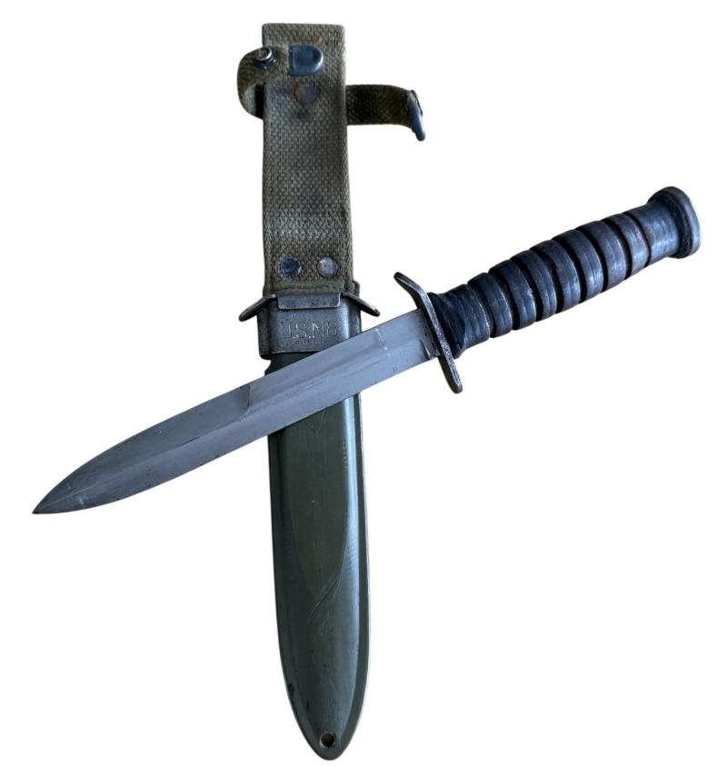 U.S. 3rd Model M3 Trench Knife and M8 Scabbard Rare Makers Mark  