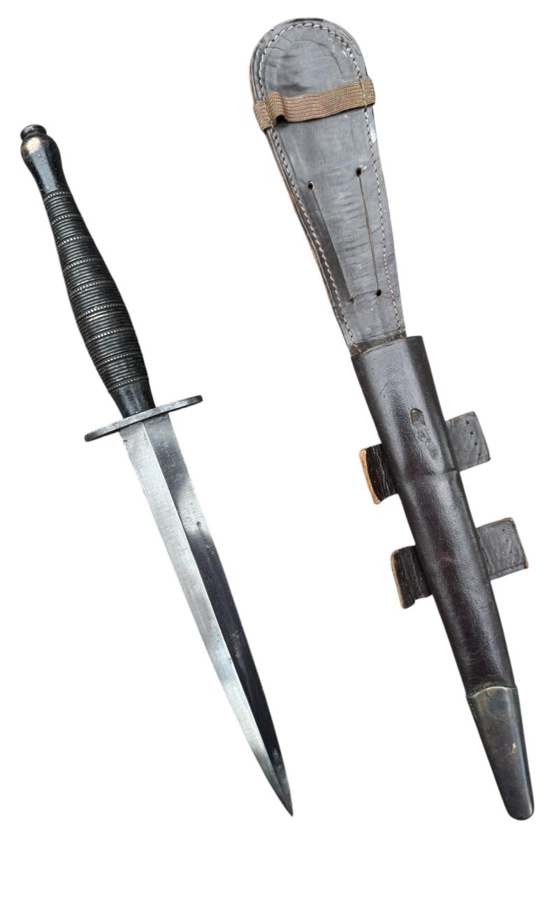 British and/or Commando 2nd Model Beaded and Ribbed  Fairbairn-Sykes Fighting Knife - Nice Used Condition