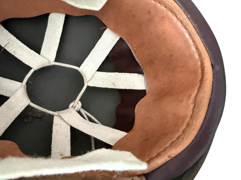 British Dispatch Riders i.e. Motorcyclist Helmet Large Size Size 7 1/4 Dated 1943 - Nice Used Condition