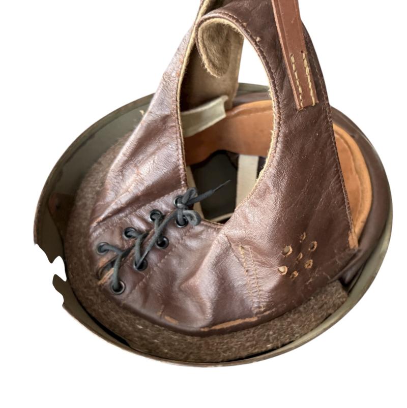 British Dispatch Riders i.e. Motorcyclist Helmet Large Size Size 7 1/4 Dated 1943 - Nice Used Condition