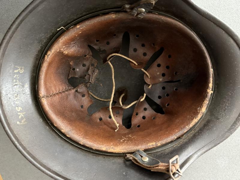 WH (Heer) M40 Named Combat Helmet - Nice Used Condition