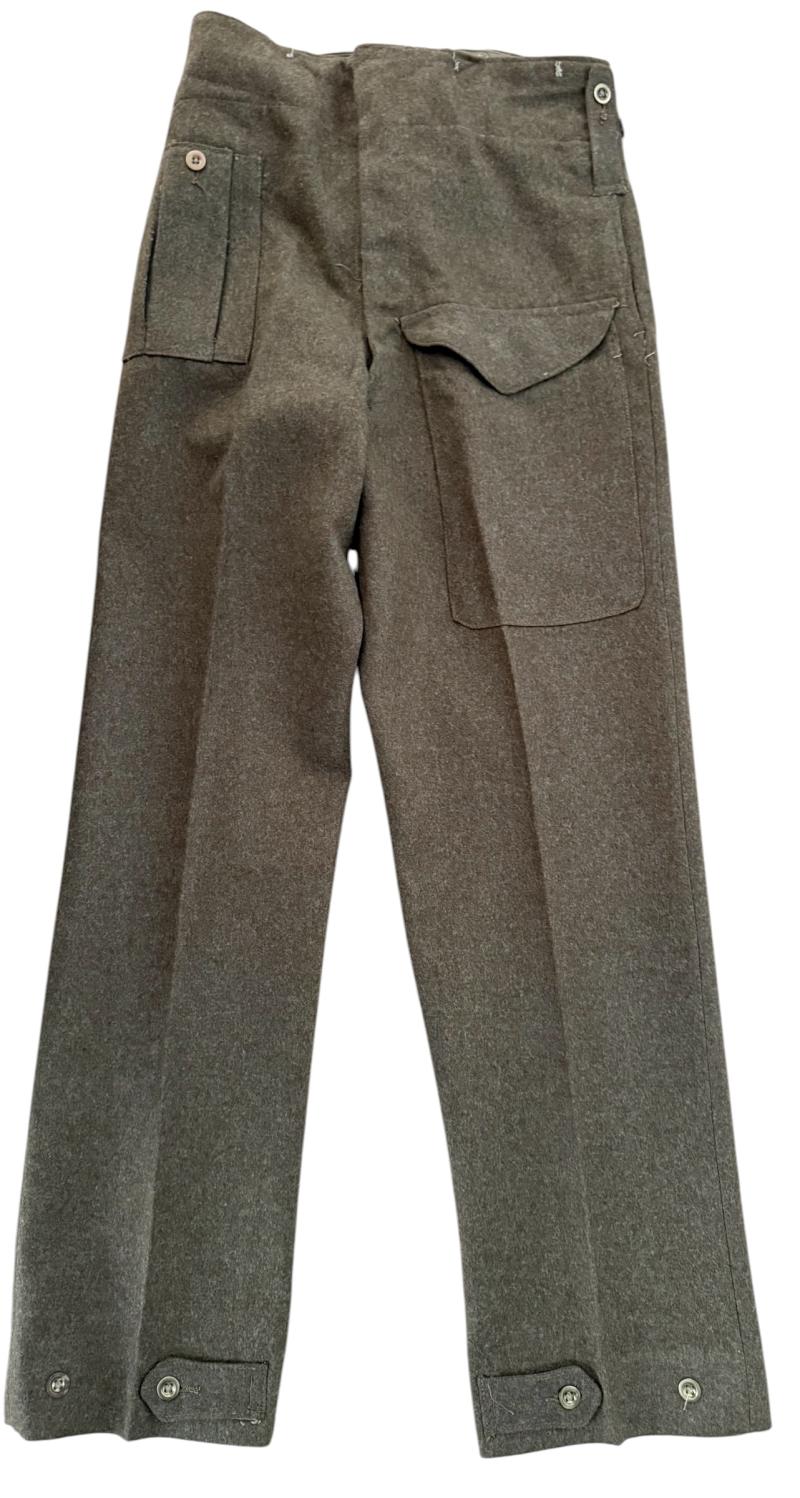 British 1937 Pattern Battle Dress Trousers 1939 Dated - Near Mint Condition Fitted With Original Label