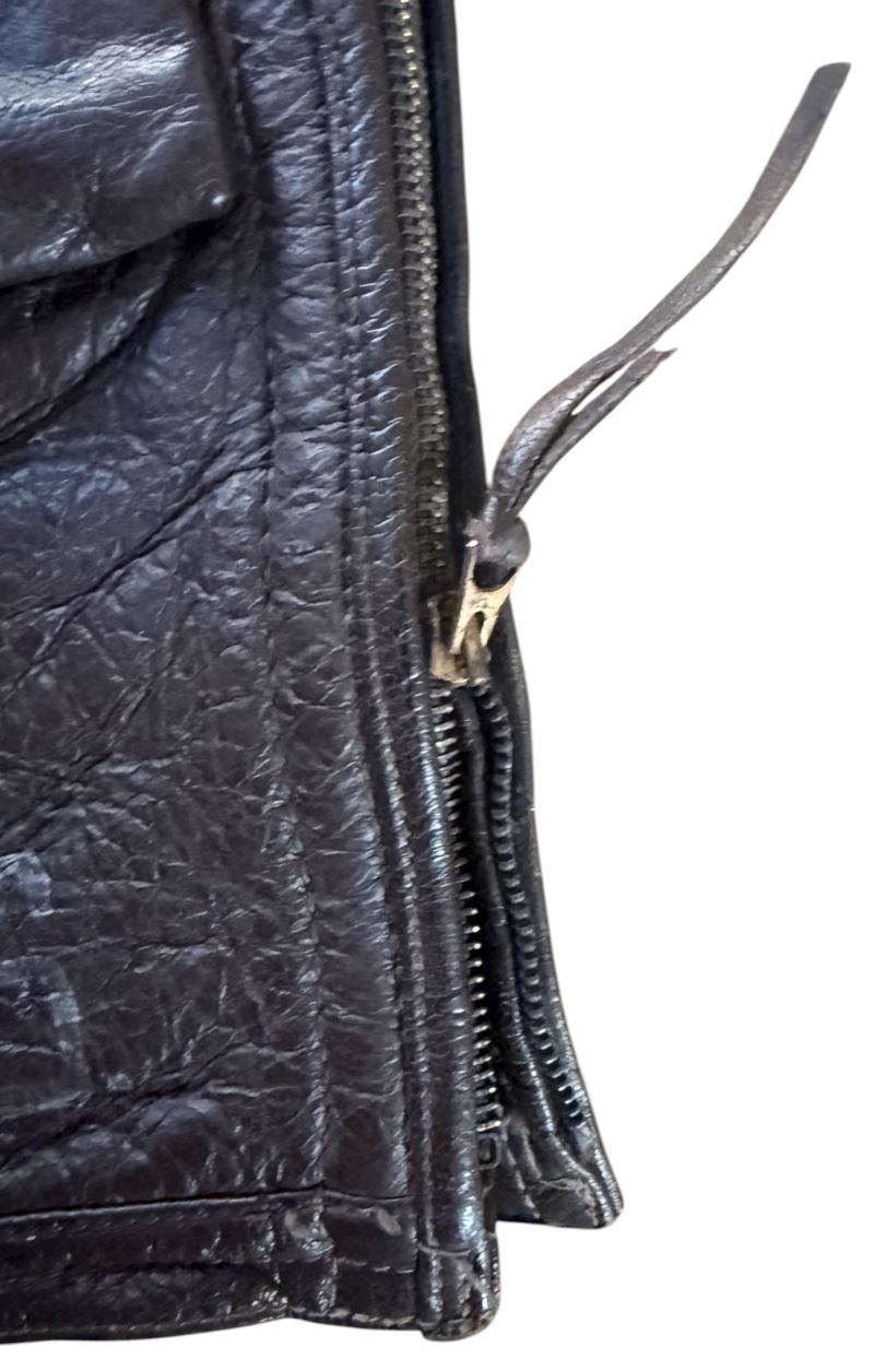 US Navy Aero Leather Flyers Flight Trousers M-446A Pants HLB Corp. 42 WWII - Nice Used Condition