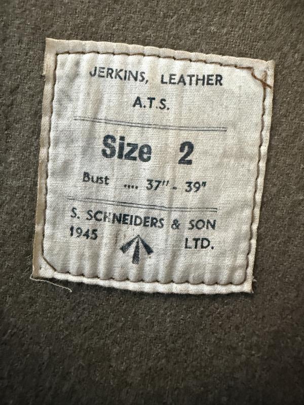 British ATS Leather Jerkin Sized 2 - Unissued Condition