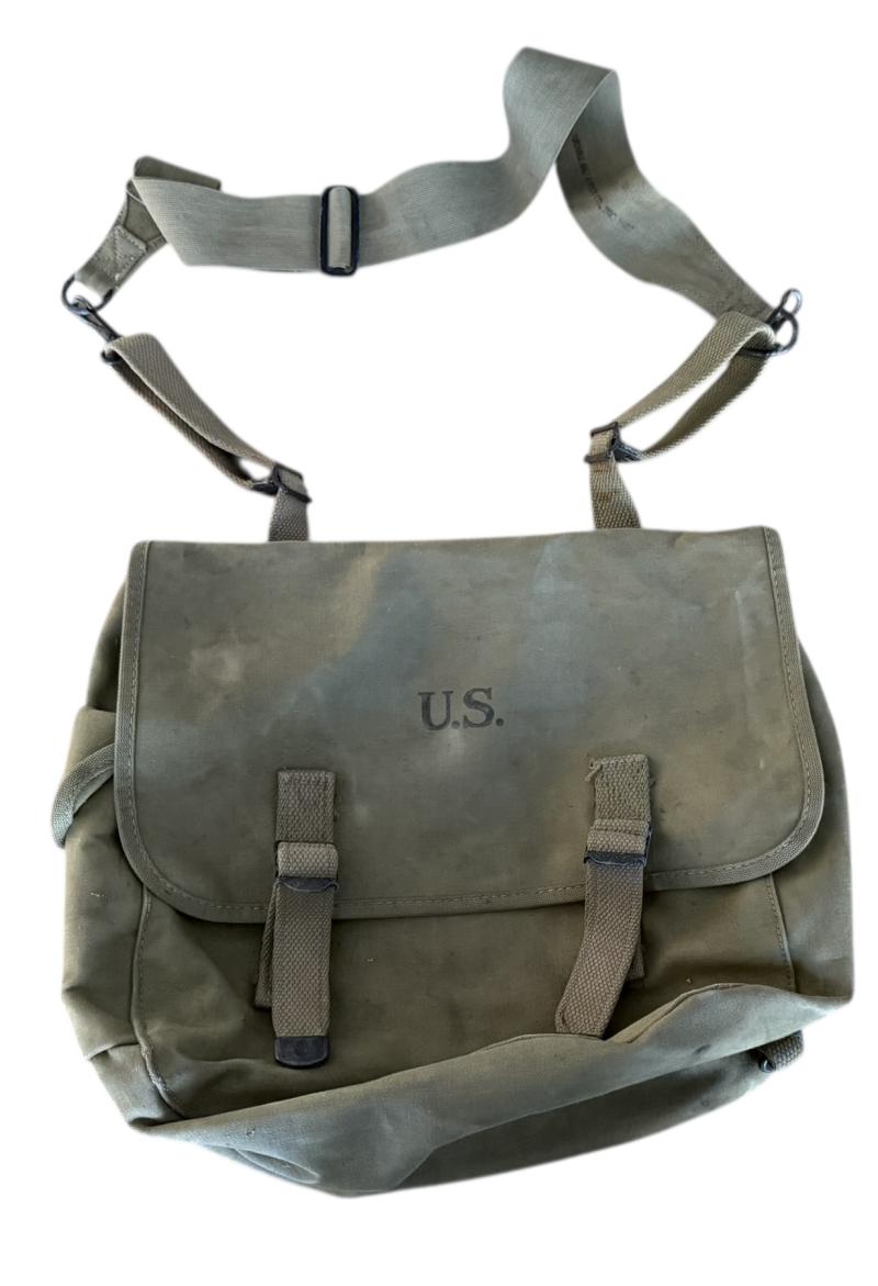 U.S. M1936 Musset Bag (Waterproof) and Sling 1943 & Named - Nice Used Condition