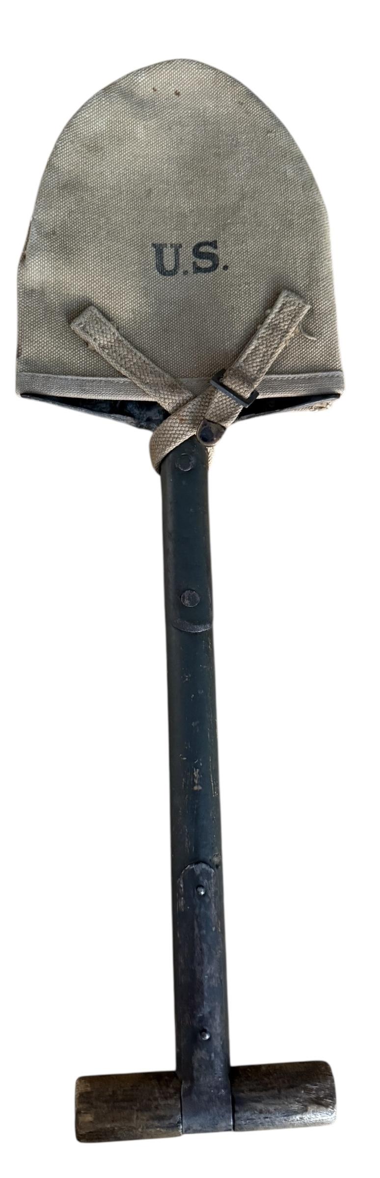 U.S. M1910 Intrenching Shovel i.e. T Shovel & Cover 1918 Dated - Nice Used Condition
