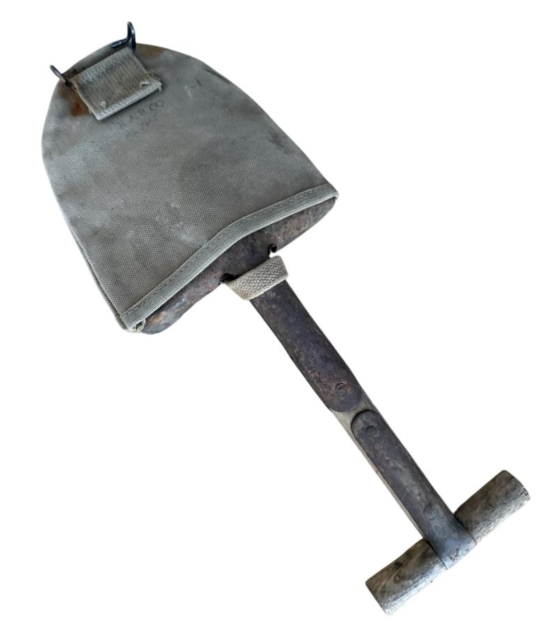 U.S. (Airborne) M-1910 Shortened T-Shovel & Cover - Nice Used Condition