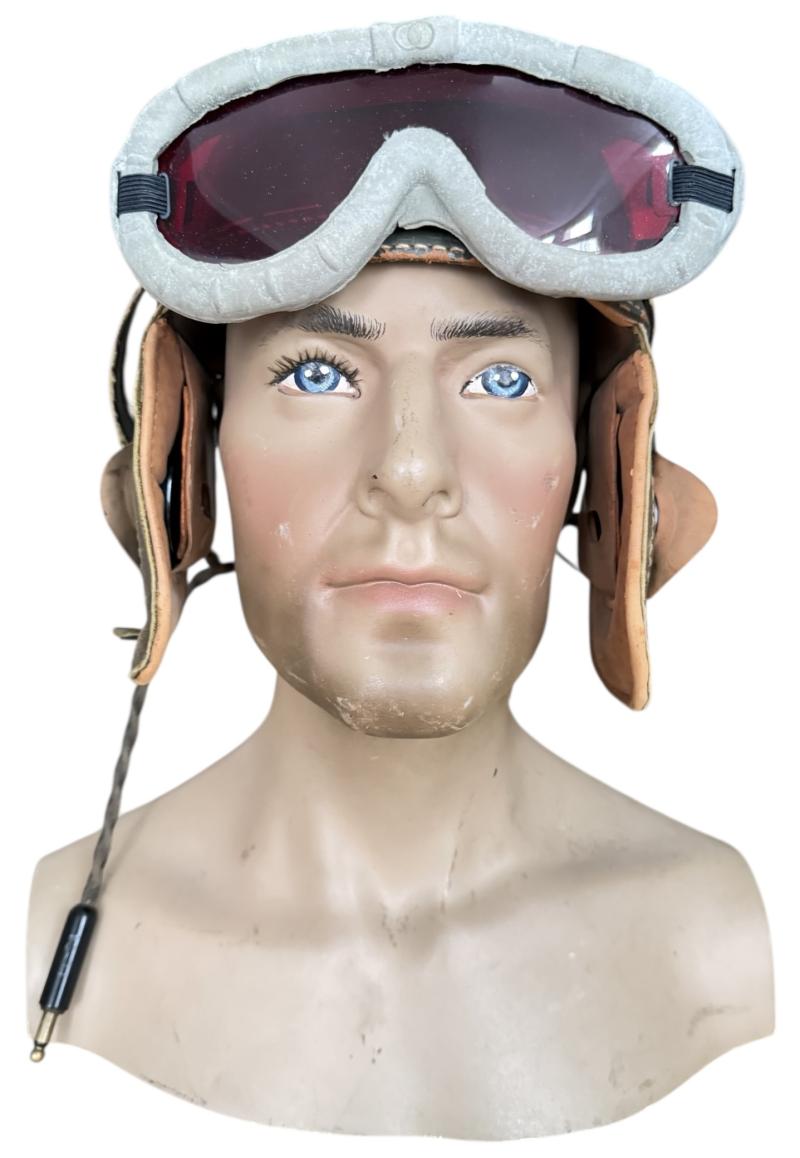 U.S. Tank i.e. Crash Helmet Complete With Earphones And Goggles - Nice Used Condition